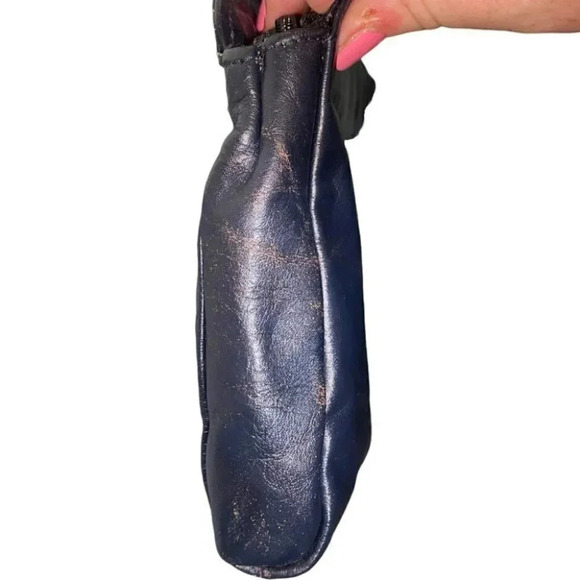 Vintage Blue Leather‎ clutch
